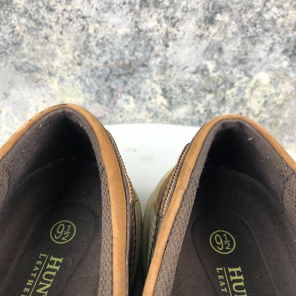 Hunter's Bay Men's Size 9.5 Leather Collection Brown Closed Toe Boat Shoes - Picture 4 of 13